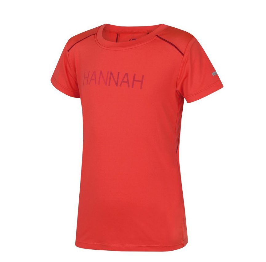 Детская футболка Hannah Tulma JR горячий коралл для активного отдыха снаряжения для туризма походов и путешествий в интернет-магазине спортивной одежды и обуви