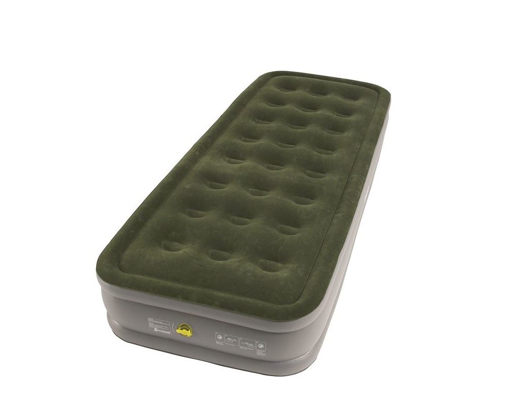 Комплект для активного отдыха с надувным матрасом Outwell Flock Excellent Single для кемпинга, путешествий и альпинизма, подходящий для туристической одежды и обуви.