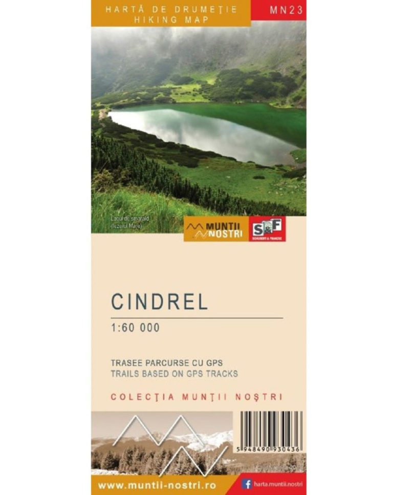 Туристическая карта горы Cindrel для активного отдыха, походов, альпинизма и путешествий с экипировкой для туристического сайта интернет-магазина