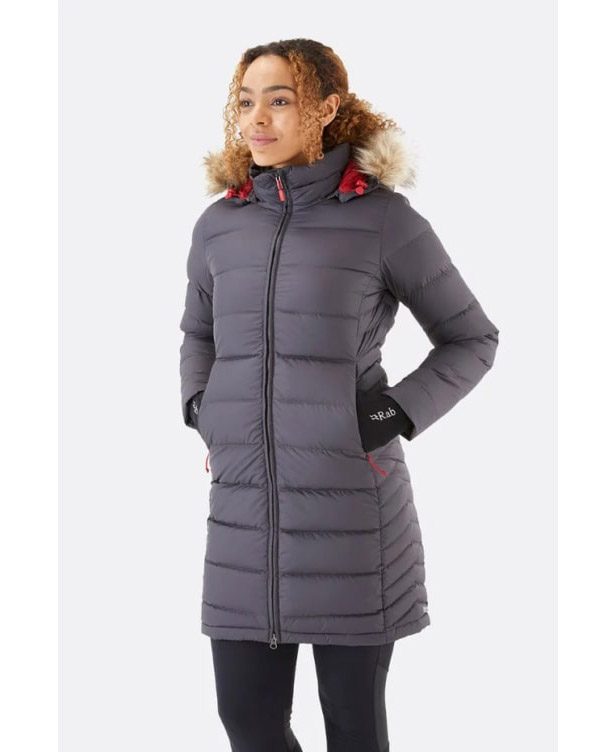 Теплая женская куртка Rab Deep Cover Parka Wmn graphene для активного отдыха снаряжения для походов альпинизма и путешествий в онлайн магазине с экипировкой для активной жизни