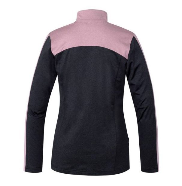 Теплый батник Hannah Cher для активного отдыха, спортивной одежды, походов, путешествий и для городской жизни в темно-сером с кристально-розовым мелом стиле