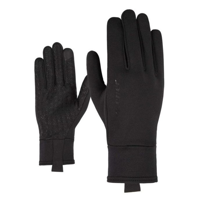 Перчатки Ziener Isanto Touch черные для активного отдыха, туризма, альпинизма и outdoor с сенсорными вставками для путешествий и спортивной одежды
