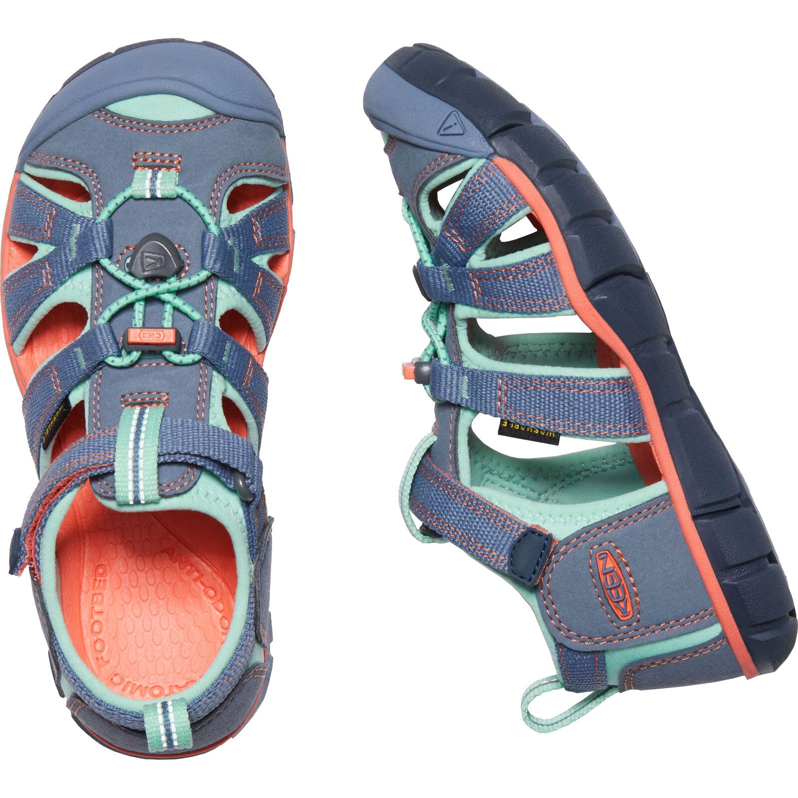 Детские сандалии Keen Seacamp II CNX для активного отдыха, прогулок и путешествий, подходящие для туристического и альпинистского снаряжения, на сайте онлайн-магазина активной одежды и обуви
