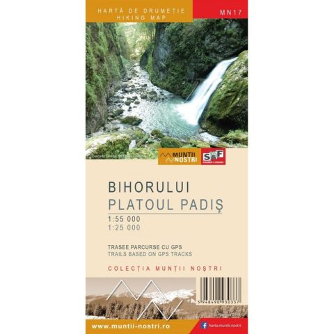 Туристическая карта горы Bihor Padis для активного отдыха, путешествий, походов и альпинизма для интернет-магазина экипировки и обуви для активной жизни