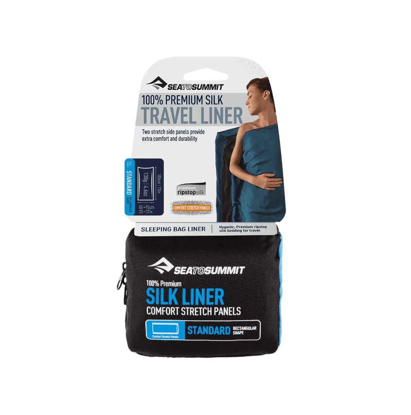 Sea To Summit Silk Stretch Liner Mummy with Hood and Box Текстиль и снаряжение для активного отдыха и туризма — вкладыш для спального мешка Sea To Summit Silk Stretch Liner Mummy with Hood and Box, идеально подходит для походов восхождение и путешествий, туристической одежды и обуви