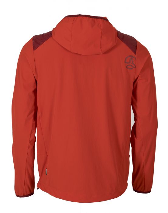 Рекламное изображение куртки Ternua Gulod Mns оранжево-красной для активного отдыха и туризма, походов и альпинизма, одежда и обувь для путешествий онлайн магазин