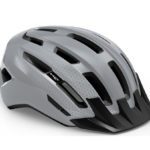 Каска велосипедная Met DownTown серая глянцевая для активного образа жизни, туризма, хайкинга, путешествий, спортивной одежды и обуви