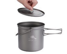 Титановая кастрюля Toaks 1100 мл для активного отдыха на природе походов и путешествий, товары для outdoor любителей и альпинистов