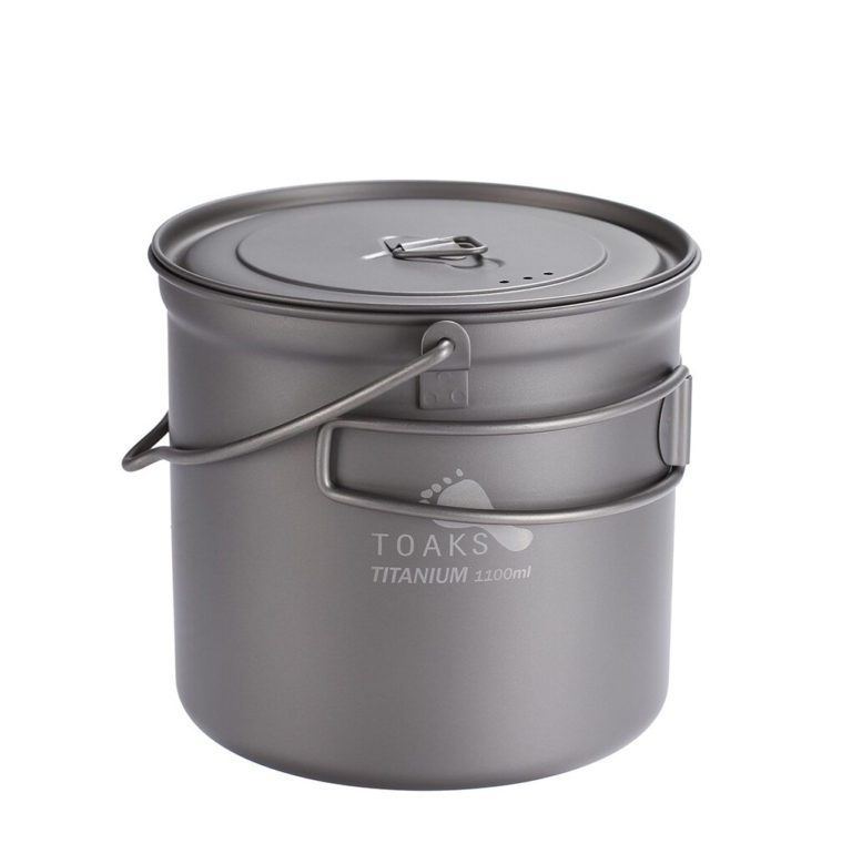 Кастрюля Toaks Titanium 1100 мл для активного отдыха, путешествий и альпинизма, легкая посуда для туристов, экипировка для походов и скалолазания