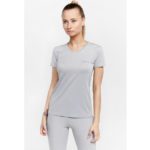 Модная женская спортивная футболка Aimo Seamless для активного отдыха, занятий спортом, походов, путешествий и уличной одежды в сером цвете на сайте магазина активной жизни