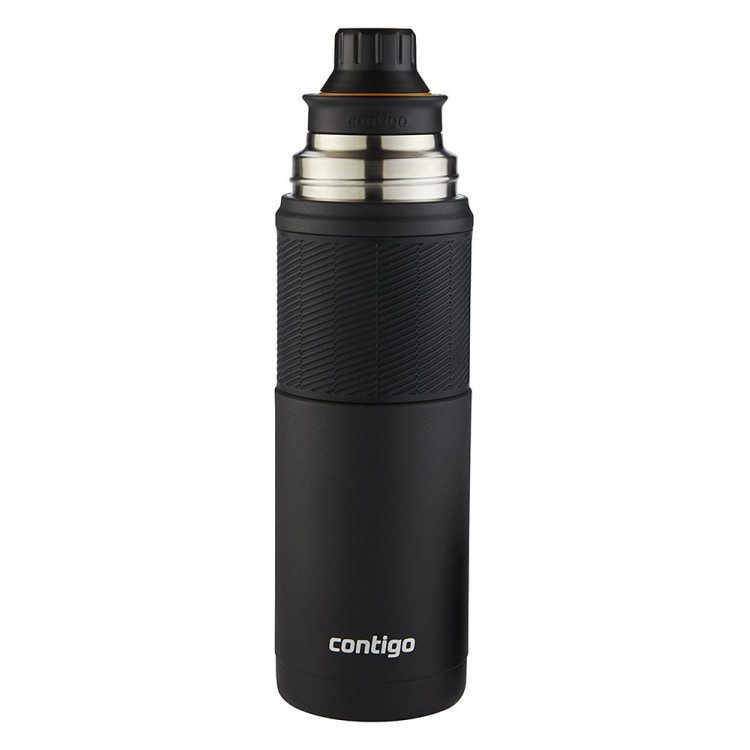 Термос Contigo для активного отдыха и путешествий, черный матовый, идеально подходит для туристов и любителей походов, товары для спортивной одежды и обуви для горного туризма и активного образа жизни