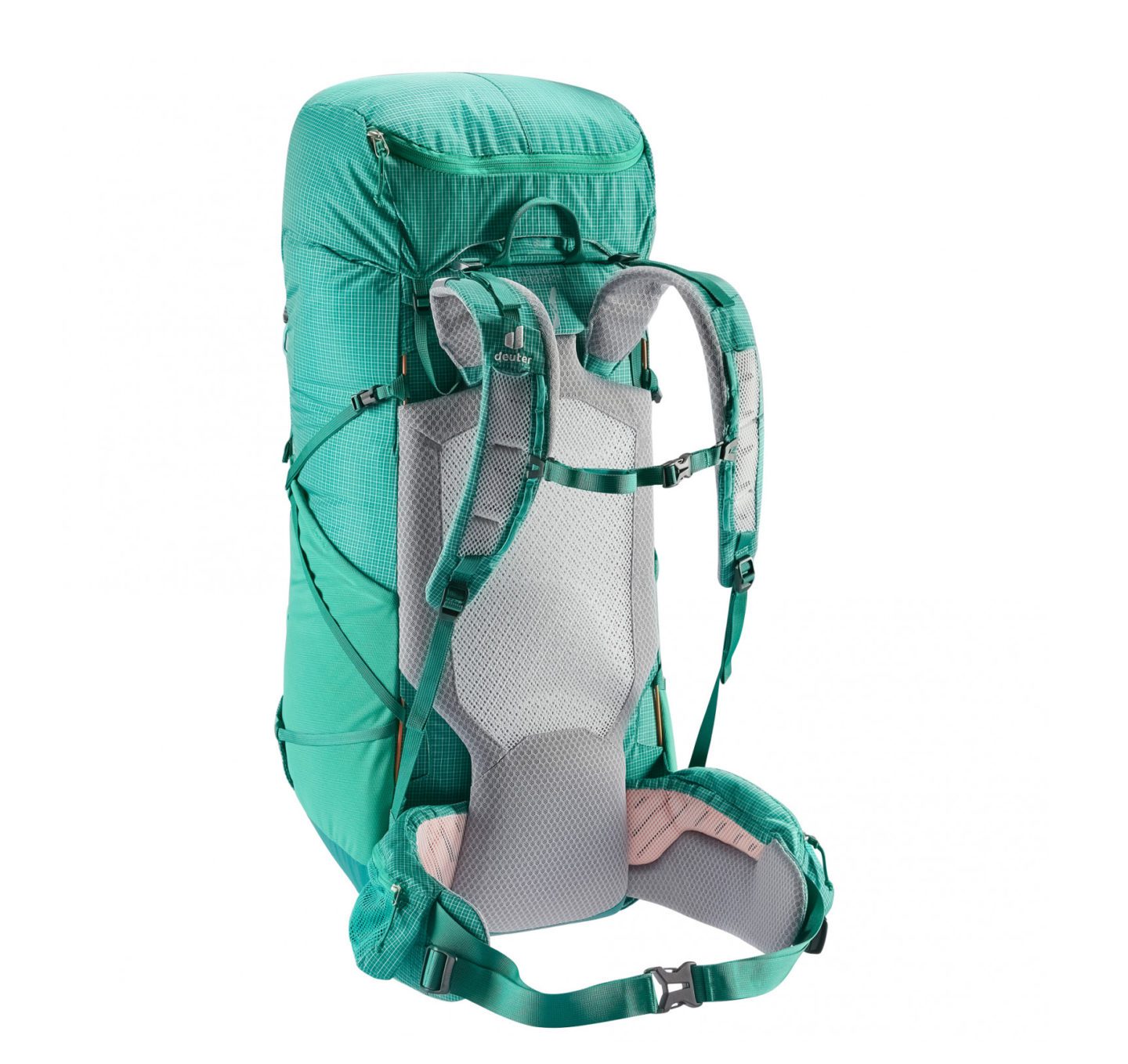 Детальный снимок рюкзака Deuter Aircontact Ultra 50+5 fern-alpinegreen для активного отдыха походов и путешествий на сайте-магазине спортивной одежды и обуви для активной жизни