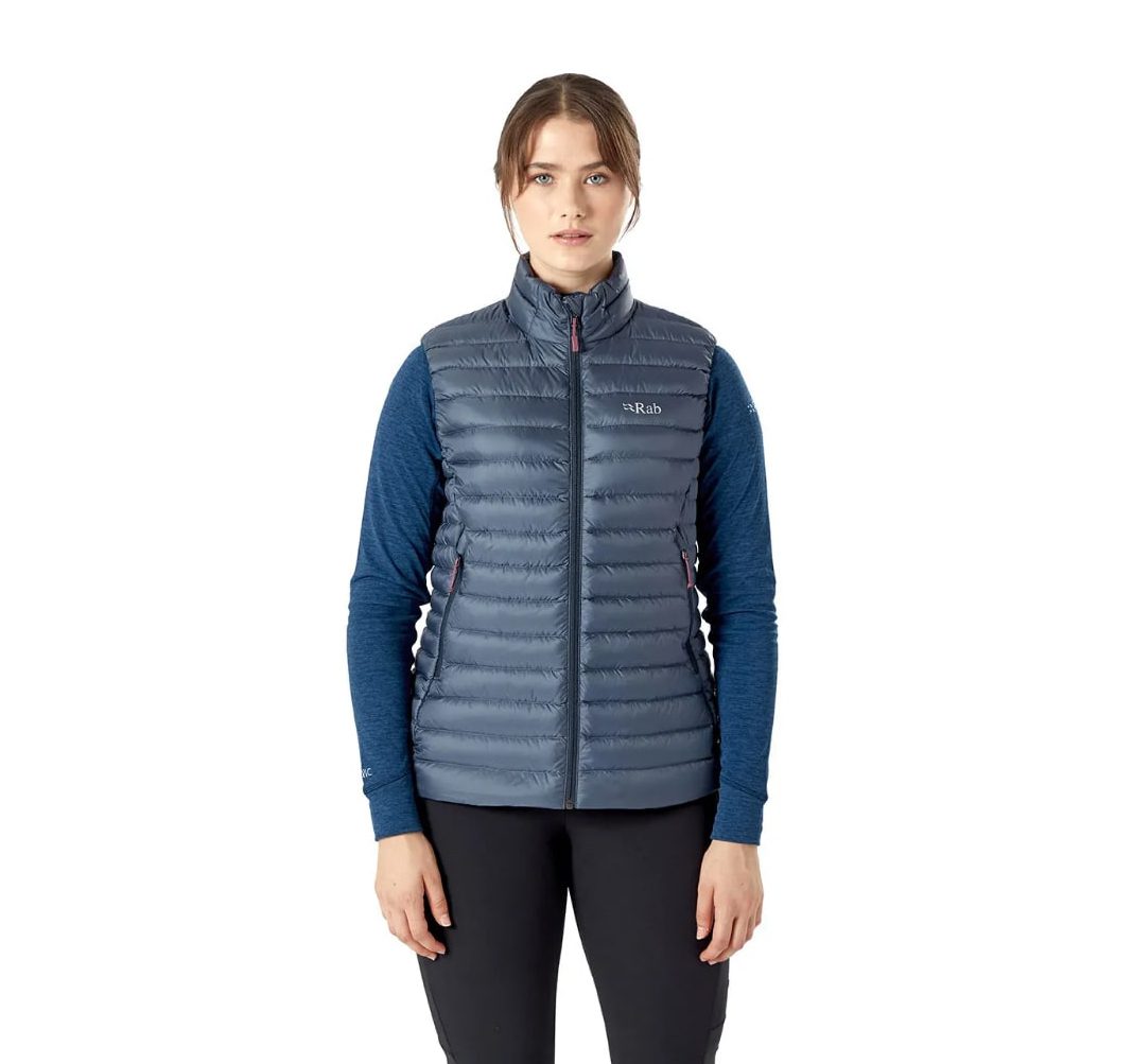 Теплая женская жилетка Rab Mythic Down Vest Wmn для активного отдыха, путешествий и альпинизма, одежда и обувь для походов и путешествий