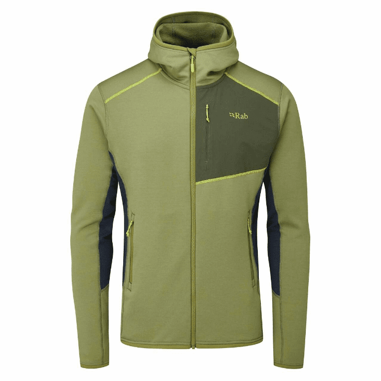 Флисовая куртка Rab Syncrino Mid Hoody Mns в зеленом цвете для активного отдыха, походов и путешествий, одежда и обувь для туризма и альпинизма в интернет-магазине