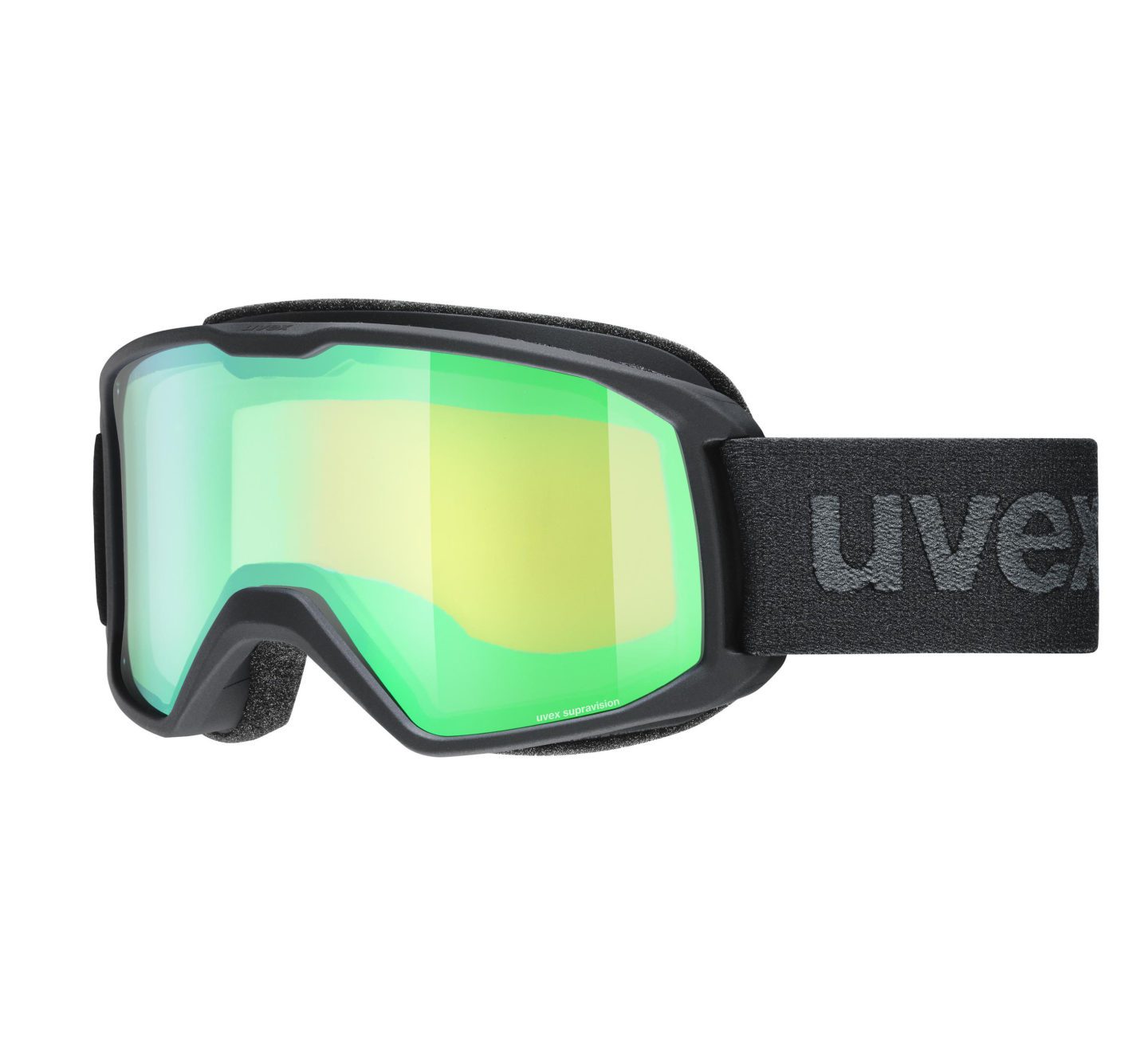 Горнолыжная маска Uvex Elemnt FM черная матовая с зеленым линзой для активного отдыха, снаряжения для альпинизма и путешествий, экипировки для горных лыж и сноуборда