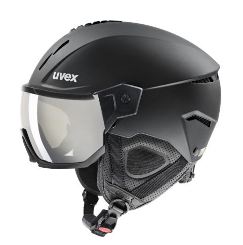 Тонкий горнолыжный шлем Uvex Instinct Visor черный мат для активного отдыха, лыж, сноубординга и походов для любителей путешествий и альпинизма в интернет-магазине активной жизни