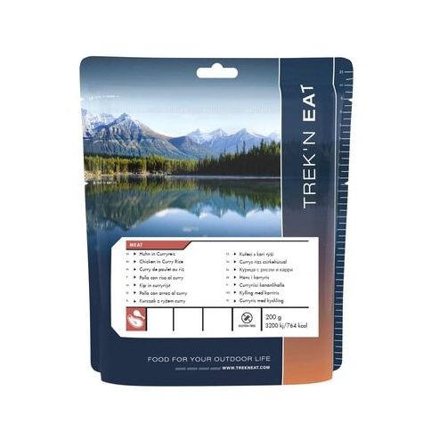 Изображение курицы карри с рисом для активного отдыха и путешествий, идеально подходит для одежды и обуви для походов и альпинизма в интернет-магазине Trek’n Eat