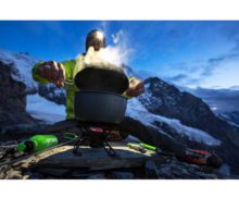 Туристическая мультитопливная горелка Optimus Polaris с 0.4 л топливным баллоном для активного отдыха, походов и путешествий бездорожьем