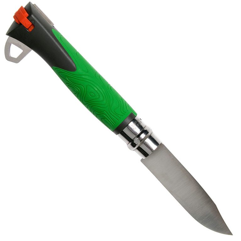 Нож Opinel №12 Explore зеленый для активных путешествий походов и альпинизма для спортивной одежды и обуви для туристов и альпинистов