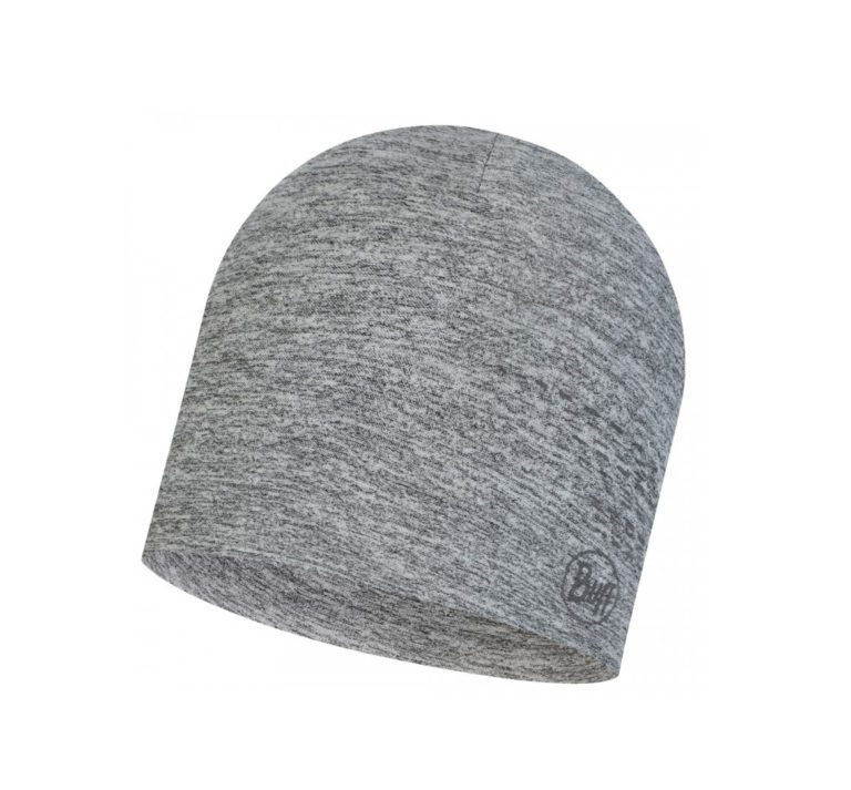 Светоотражающая шапка Buff Dryflx Solid Light Grey для активного отдыха, прогулок, бега, походов, альпинизма, путешествий и спортивной одежды