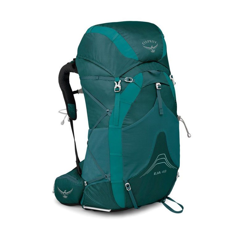 Тамбурный рюкзак Osprey Eja 48 для активного отдыха и путешествий, спортивная одежда и обувь для походов, хайкинга и альпинизма, аксессуары для туристов и кроссфит экипировка