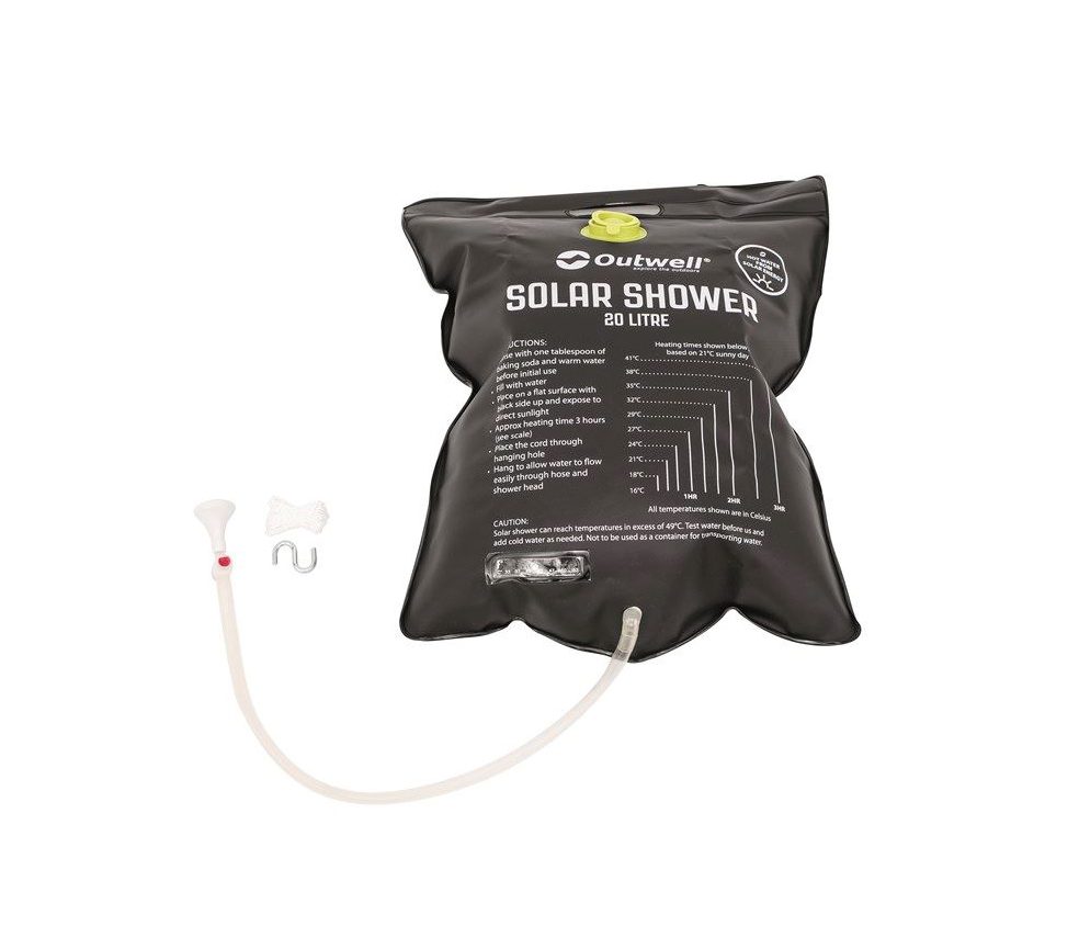 Термосолнечный душ Outwell для активного отдыха, путешествий, пешего туризма и кемпинга с аксессуарами для одежды и обуви для походов и альпинизма