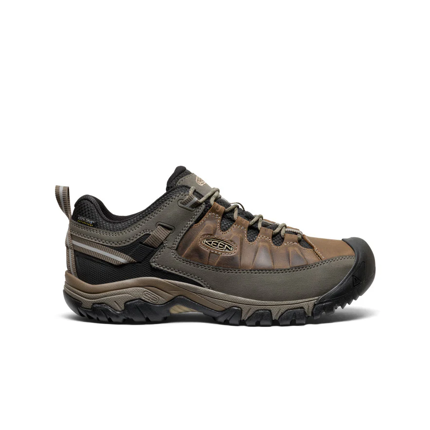 Треккинговые ботинки Keen Targhee III Mid WP Wide Mns с шнуровкой для активного отдыха, походов и путешествий, обувь для альпинизма и туризма, черные боковые детали