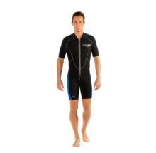Мужской гидрокостюм Cressi-Sub Lido Shorty Wetsuit для активного отдыха, плавания, дайвинга и путешествий, черный с синим, 2 мм