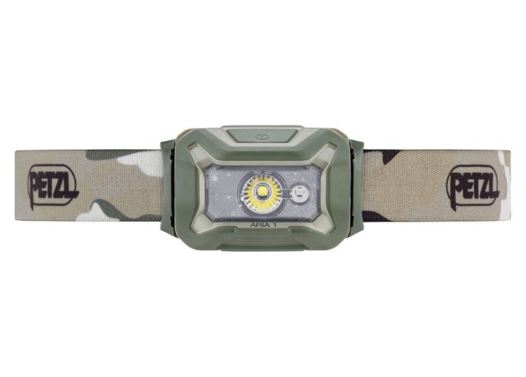 Налобный фонарь Petzl Aria 1 RGB камуфляж для активного отдыха походов туризма и альпинизма на онлайн магазине экипировки для активной жизни