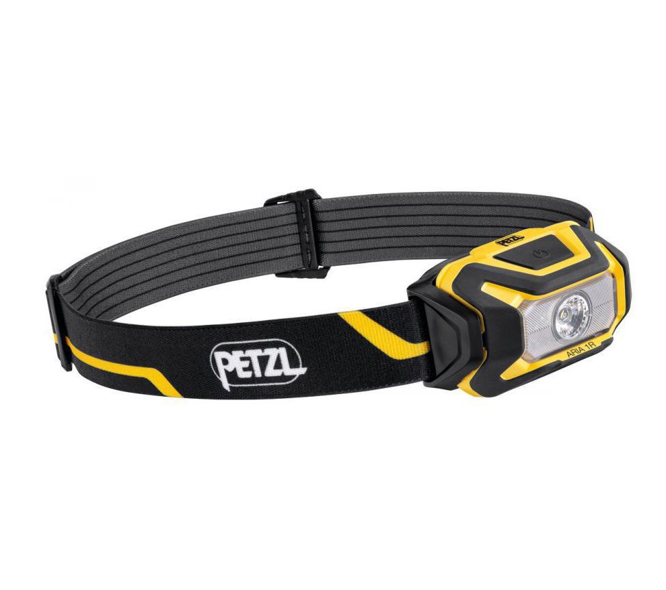 Налобный фонарь Petzl Aria 1R черно-желтый для активного отдыха походов туризма и альпинизма в интернет-магазине с экипировкой для активной жизни одежды обуви для путешествий и скалолазания
