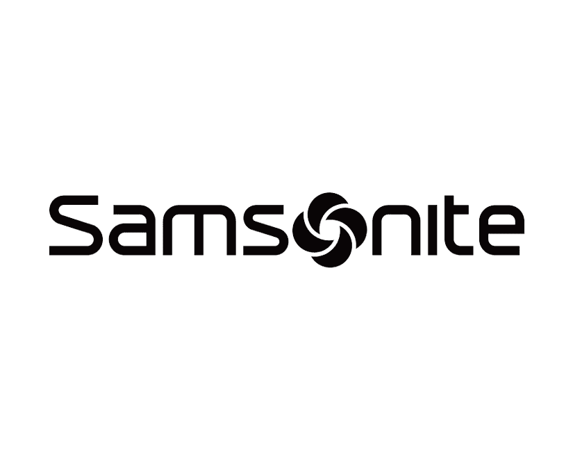 Логотип Samsonite на странице магазина активной жизни с одеждой, обувью, снаряжением для походов, альпинизма и путешествий