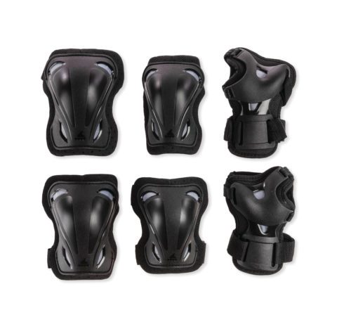 Комплект защиты для роликовых коньков Spokey Gear 3 Pack черный для активного отдыха, роллера, скейтбординга, катания в парке и путешествий на онлайн-магазине спортивной экипировки