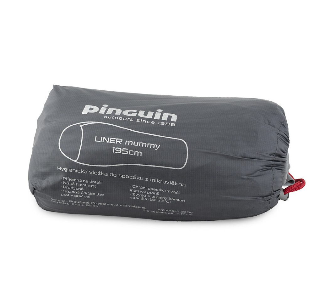 Вкладыш в спальник Pinguin Liner Mummy 185 серый для активного отдыха походов и кемпинга устойчивость в экстремальных условиях для любителей путешествий и альпинизма в интернет-магазине активной жизни