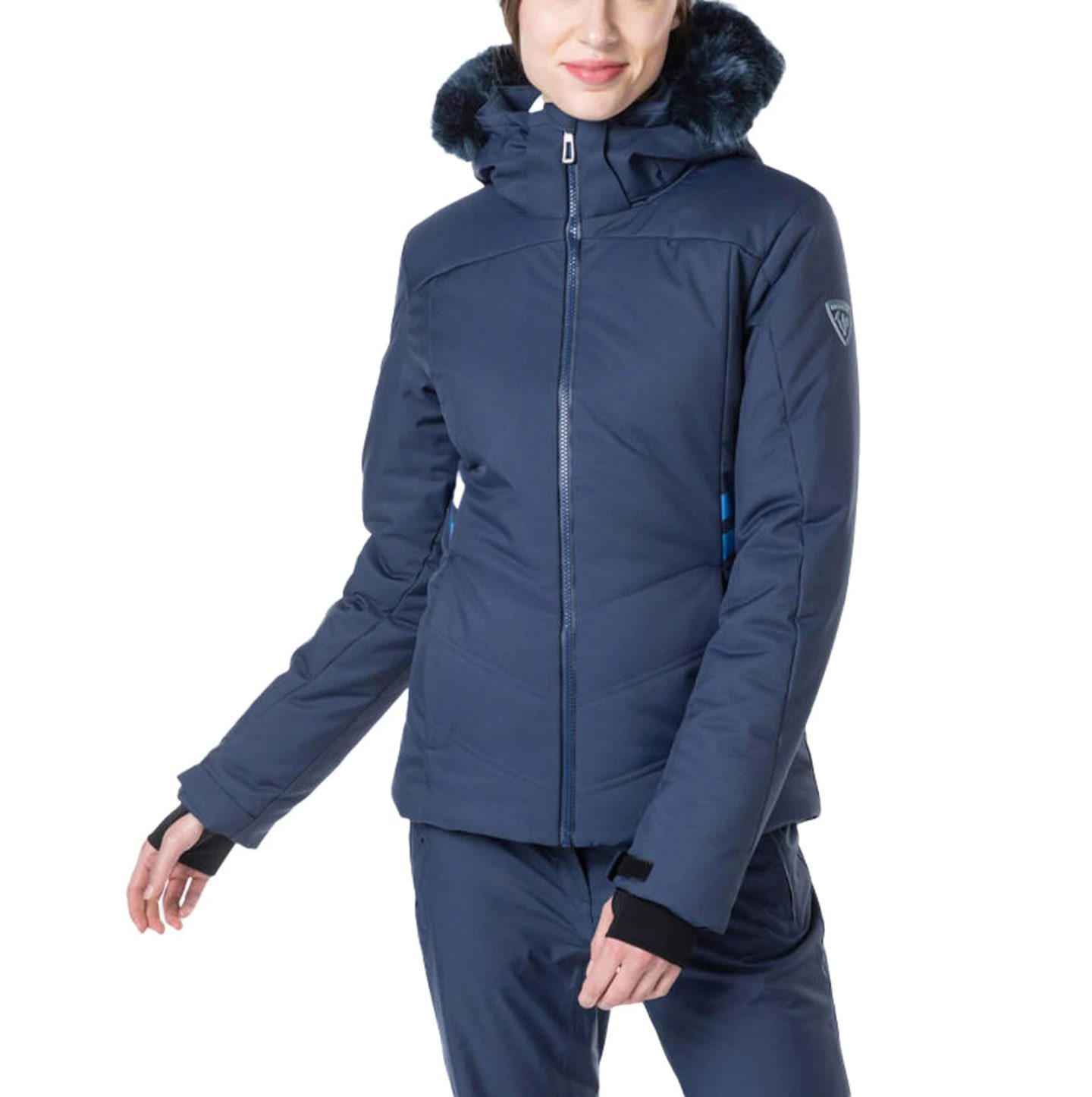 Женская куртка для активного отдыха Rossignol Ski в тёмно-синем цвете для лыж и горных походов, одежда и экипировка для походов и путешествий в интернет-магазине с товарами для активной жизни