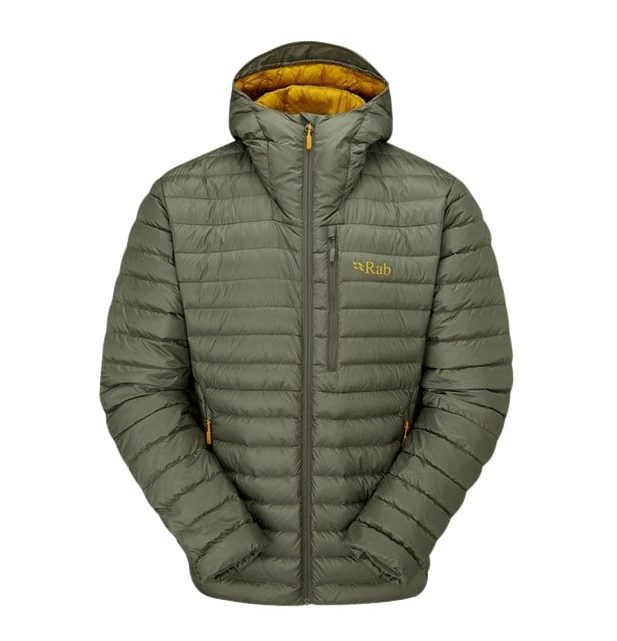 Пуховик Rab Microlight Alpine Down Mns светло-хаки для активного отдыха и путешествий, одежда для хайкинга и альпинизма в онлайн магазине товаров для активной жизни