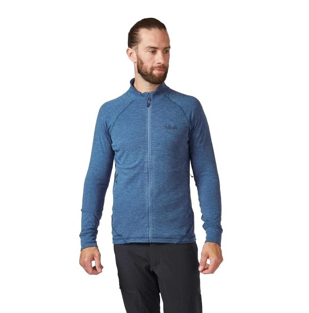 Флисовая куртка Rab Nexus Mns denim для активного отдыха на природе, походов, туризма, прогулок, идеальная для любителей путешествий, активной жизни, спортивной одежды, обуви и экипировки для хайкинга и альпинизма