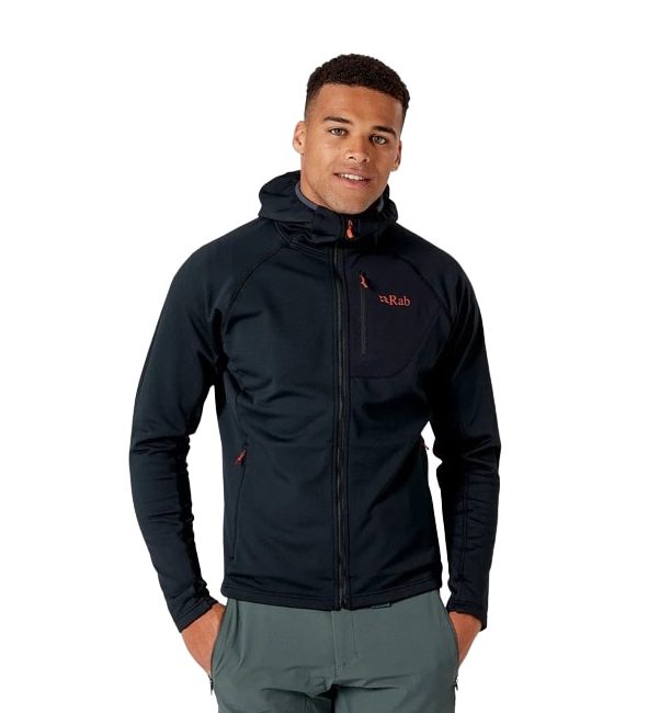 Флисовая куртка Rab Superflux Hoody Mns черная для активного отдыха и путешествий, одежда и обувь для хайкинга и восхождения в интернет-магазине с экипировкой для активной жизни