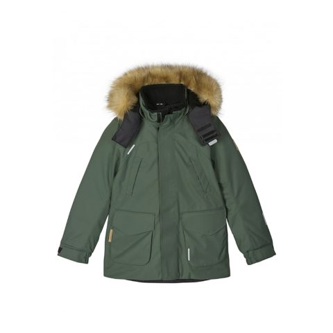 Пуховик Reimatec Serkku JR в зеленом цвете для активного отдыха, уличной одежды, походов и путешествий на сайте онлайн-магазина товаров для активной жизни