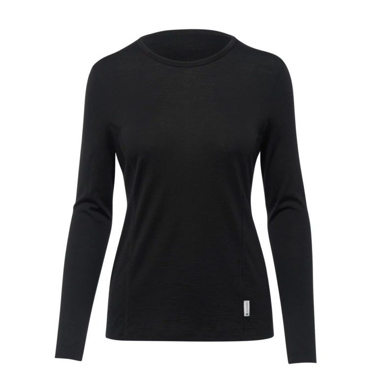 Термофутболка Thermowave Merino Aero LS Wmn черная для активного отдыха, походов, туризма и путешествий, одежда и обувь для outdoor активов