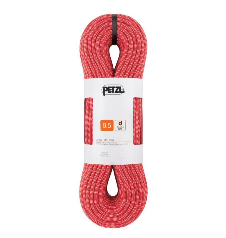 Веревка Petzl Arial 9.5мм 60м красная для активного отдыха, походов, альпинизма и путешествий - аксессуары для спортивной одежды, обуви и снаряжения для любителей активной жизни