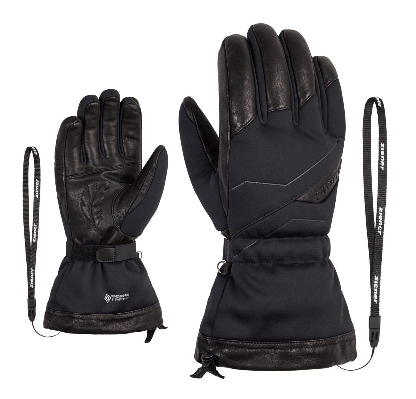 Перчатки Ziener Galano Down черные для активного отдыха, походов, туризма и путешествий в магазине спортивной одежды и обуви