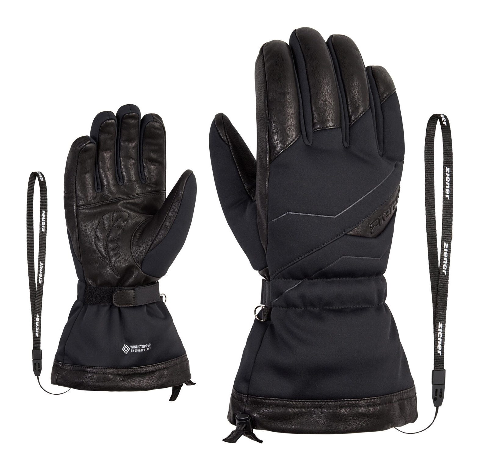 Ziener Galano Down black Перчатки Ziener Galano Down черные для активного отдыха, походов, туризма и путешествий в магазине спортивной одежды и обуви