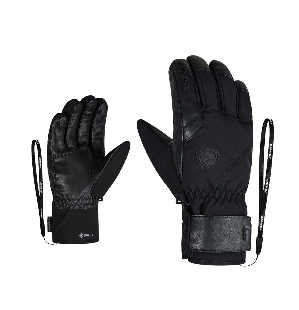 Теплые перчатки Ziener Genio GTX черные для активного отдыха, путешествий, альпинизма и повседневной носки в спортивном магазине онлайн