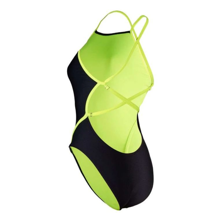 Сухой купальник Aqua Sphere Essential Diamond Back ADJ черный желтый для активного отдыха, плавания, водных видов спорта и путешествий на онлайн магазине спортивной одежды и обуви