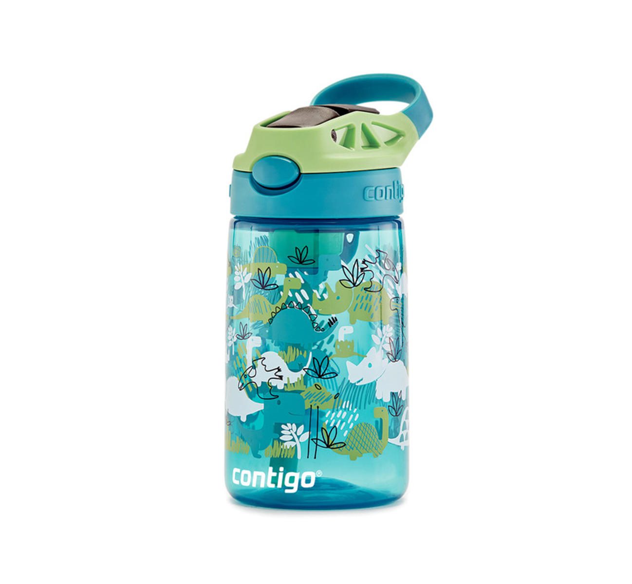 Детская бутылка для воды Contigo Easy Clean 420 мл зеленая динозаврик для активного отдыха, походов и путешествий в магазине спортивной одежды обуви для активной жизни
