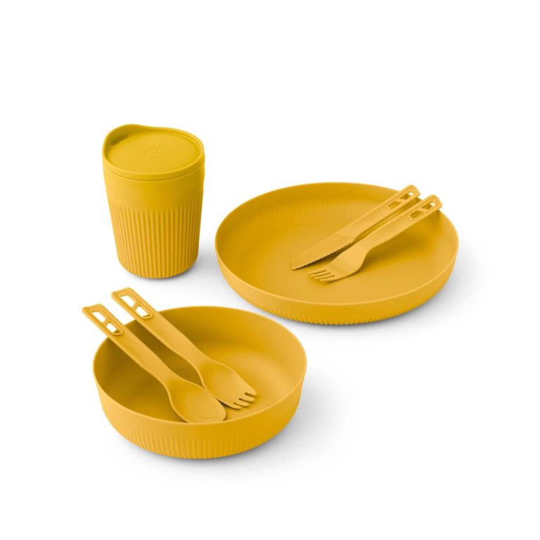 Многофункциональный набор посуды Sea to Summit Passage Dinnerware для активного отдыха, путешествий, туризма и хайкинга, комплект из 7 предметов, желтый, идеальный для активной жизни на природе, походов и альпинизма