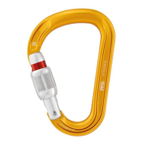 Карабин Petzl Attache Screw Lock желтый для активного отдыха туризма скалолазания активной жизни и снаряжения для походов и альпинизма
