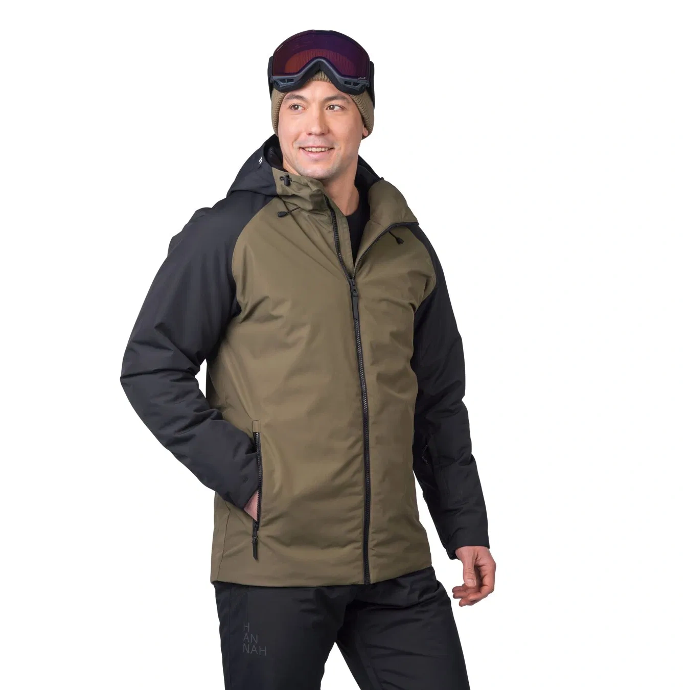 Тонкая летняя куртка Hannah Mascon II Mns для активного отдыха и путешествий в темно-оливковом и антрацитовом цвете для онлайн-магазина спортивной одежды и обуви