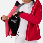 Женские лыжные куртки Rossignol Blackside для активного отдыха, подходящие для хайкинга, путешествий и зимних видов спорта.