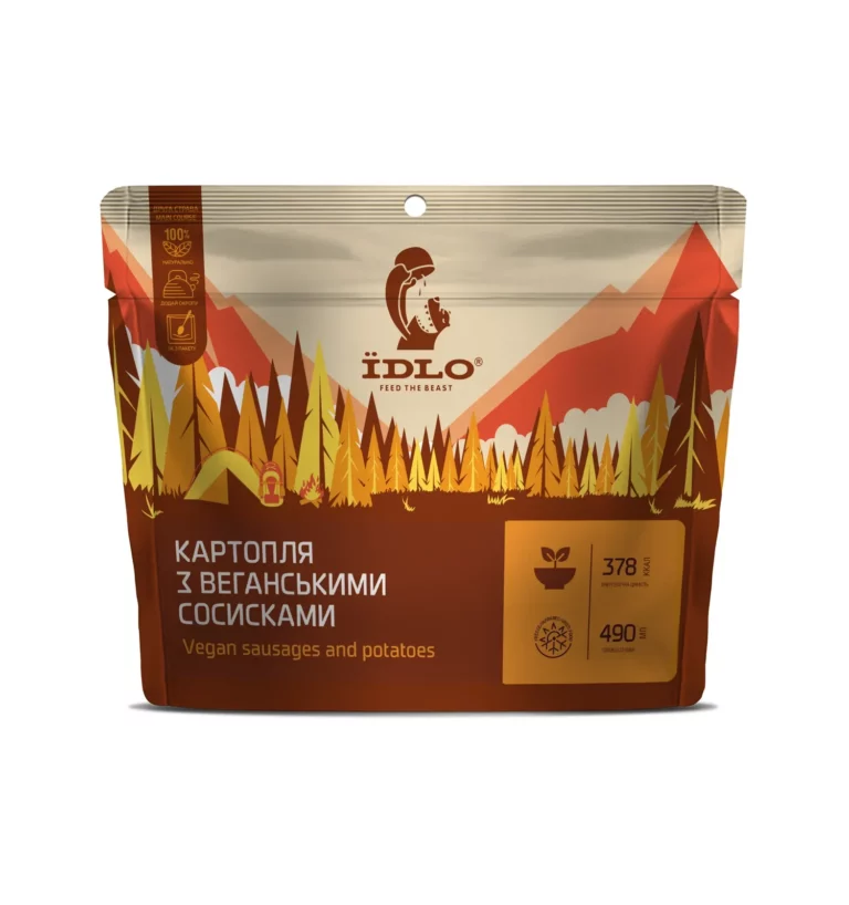 Изображение картофеля с веганскими сосисками на сайте онлайн магазина для активного отдыха с одеждой обувью для походов восхождений путешествий